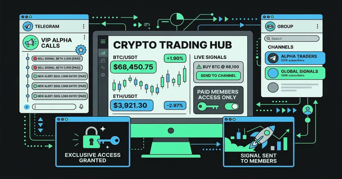Telegram trading signals dashboard with Paprika access controls