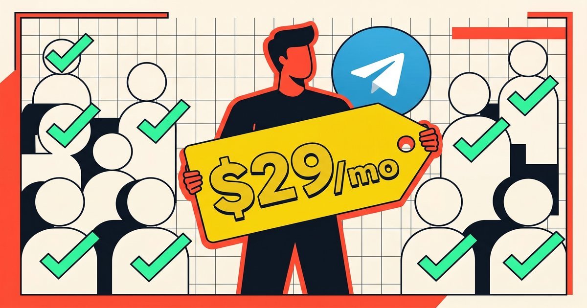 Creator confidently launching paid Telegram channel after setting right subscription price