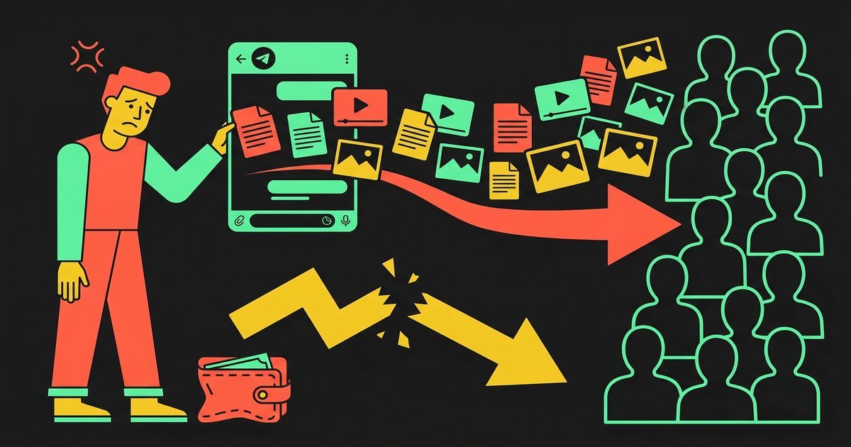 Creator overwhelmed by generic Telegram income advice — ads, affiliates, bots, low payouts